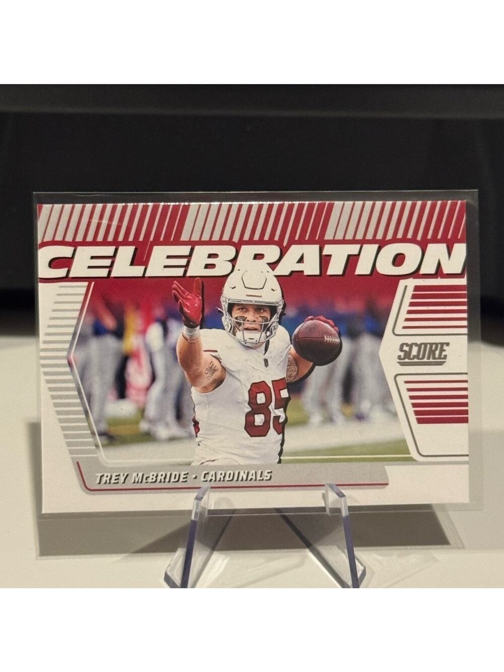 🔥 2025 Panini Score Trey McBride Celebration Card. Arizona Cardinals